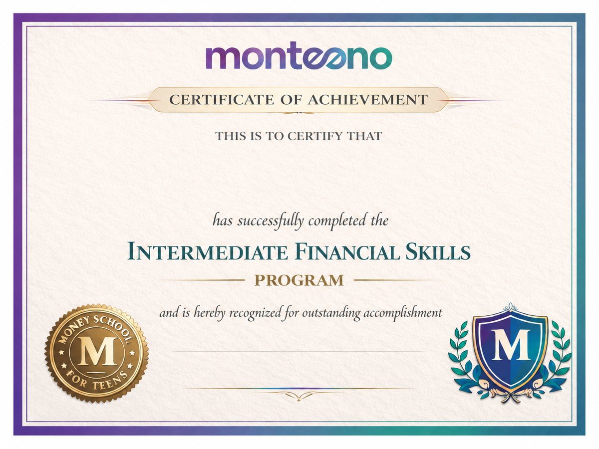 Intermediate Financial Skills certificate of completion